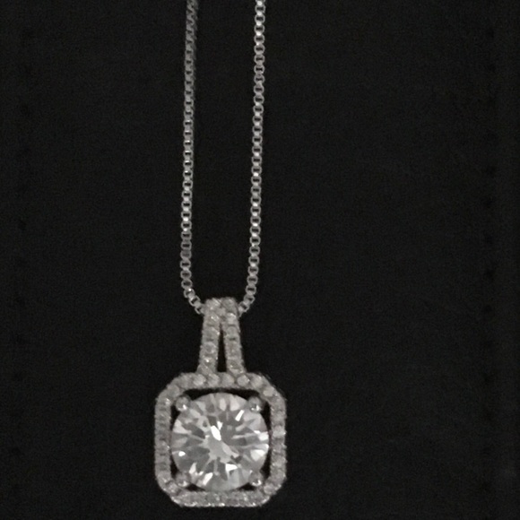 3.0 CTTW Genuine CZ Necklace White Gold Filled - Picture 2 of 3